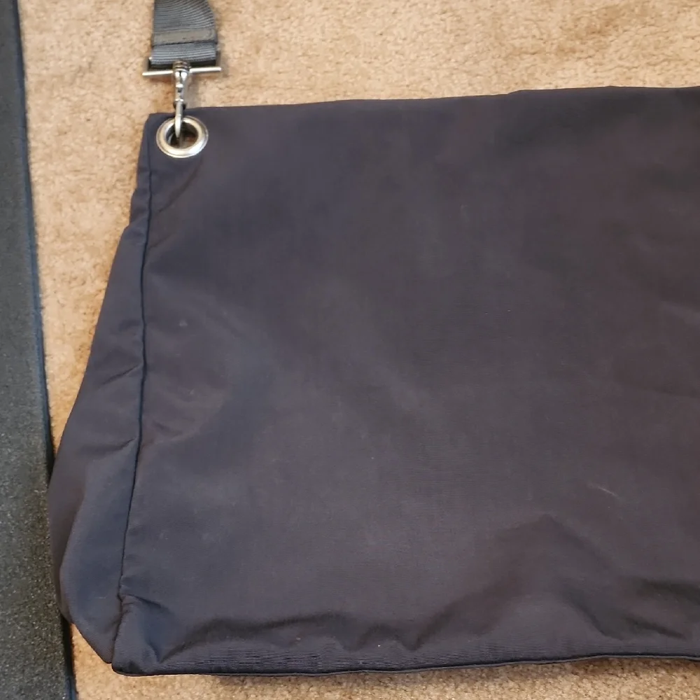 PRADA Sport Black Gray Silver Hardware Nylon Messenger Men's Bag
